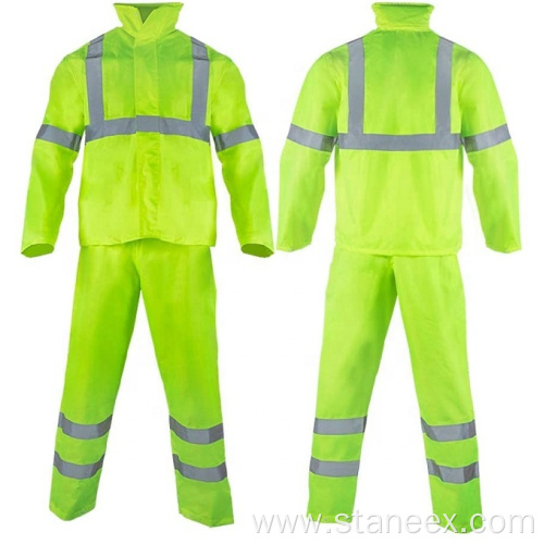 Custom High Visibility Work Wear Uniform Waterproof Raincoat